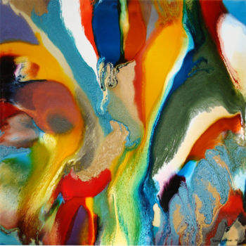 Pittura intitolato "Tour with friends" da Teresa Martins, Opera d'arte originale, Pittura di vetro colorato