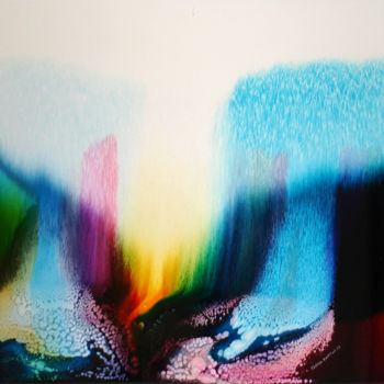 绘画 标题为“Lake” 由Teresa Martins, 原创艺术品, 彩绘玻璃