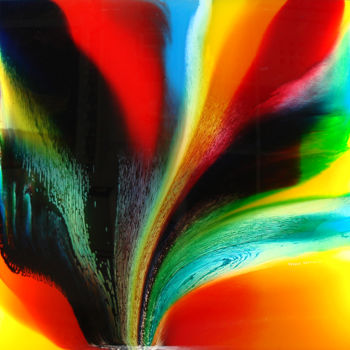 Peinture intitulée "Bouquet" par Teresa Martins, Œuvre d'art originale, Peinture vitrail