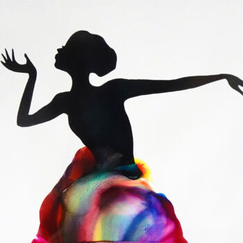 Pintura intitulada "Bailarina 5" por Teresa Martins, Obras de arte originais, Pintura de vitral