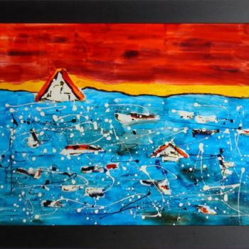 Pintura intitulada "Inundação" por Teresa Martins, Obras de arte originais