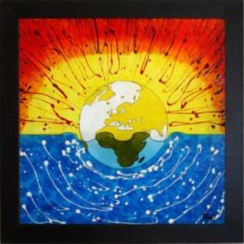 Painting titled "Aquecimento global…" by Teresa Martins, Original Artwork