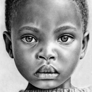 Σχέδιο με τίτλο "Portrait of Boy" από Teresa Payne Art, Αυθεντικά έργα τέχνης, Κάρβουνο Τοποθετήθηκε στο Άλλος άκαμπτος πίνα…