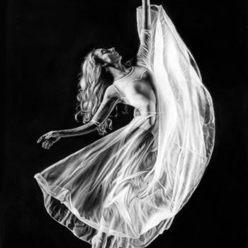 Zeichnungen mit dem Titel "Dancer" von Teresa Payne Art, Original-Kunstwerk, Pastell Auf Andere starre Platte montiert