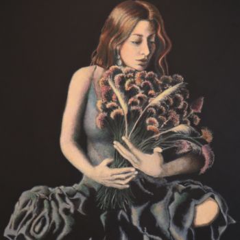 Schilderij getiteld "Maria" door Teresa Maya, Origineel Kunstwerk, Acryl Gemonteerd op Houten paneel