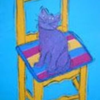 Pintura intitulada "Gato Belcha" por Teresa Vazquez, Obras de arte originais