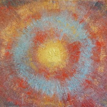 Painting titled "GOLD UNIVERSE" by Teresa Wegrzyn, Original Artwork, Acrylic