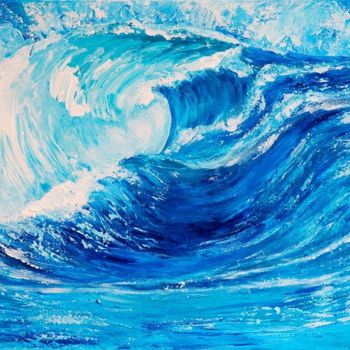 Malerei mit dem Titel "THE WAVES" von Teresa Wegrzyn, Original-Kunstwerk
