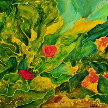 Painting titled "GARDEN SERIES II" by Teresa Wegrzyn, Original Artwork, Oil