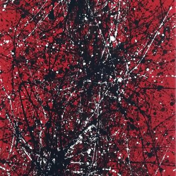 Malerei mit dem Titel ""Bled" black and re…" von Tereza Vrdoljak, Original-Kunstwerk, Acryl