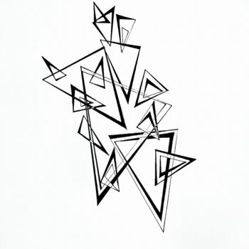 Dibujo titulada "2."triangular"" por Tereza Vrdoljak, Obra de arte original, Rotulador