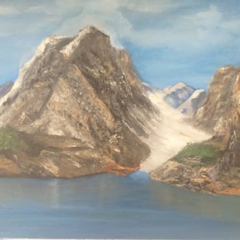 Pittura intitolato "Mountain 🏔️ and sea" da Sergo Ter-Ner Ter-Nersesov, Opera d'arte originale, Olio