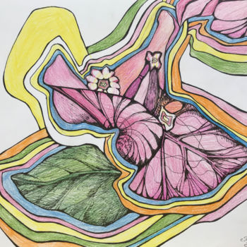 Рисунок под названием "эскиз Пересечение э…" - Ирина Терновская, Подлинное произведение искусства, Цветные карандаши
