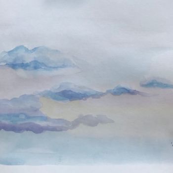 Картина под названием "Этюд с облаками" - Ирина Терновская, Подлинное произведение искусства, Акварель