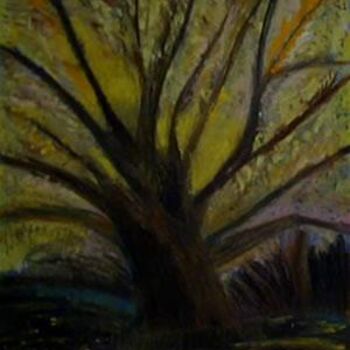 Painting titled "The Yellow Tree" by Terri Brown-Davidson, Original Artwork
