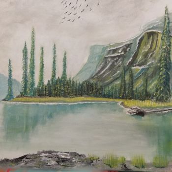 Painting titled "Spirit Island" by Terri Da Silva, Original Artwork, Acrylic