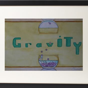 Schilderij getiteld "Gravity" door Terry Cornelius, Origineel Kunstwerk, Aquarel
