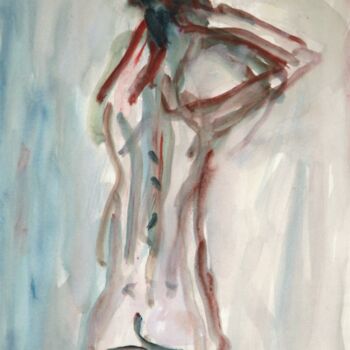 Pittura intitolato "The back of model" da Terushige Matsumoto, Opera d'arte originale, Acquarello