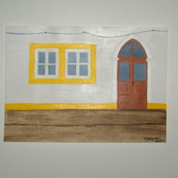 Pittura intitolato "Casa da Nazaré" da Té Salvado, Opera d'arte originale