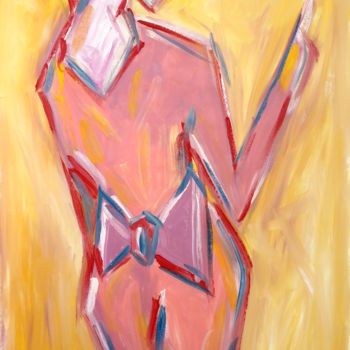 Painting titled "un femme bonbon" by Victoria Teslimovka, Original Artwork, Oil