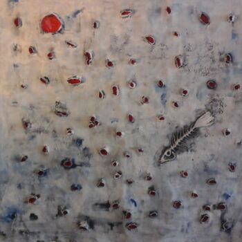 Painting titled "Fondo del mar fosil…" by Tete Antoli, Original Artwork, Collages