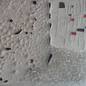 Collages titled "FONDO MAR 12" by Tete Antoli, Original Artwork, Collages Mounted on Wood Stretcher frame