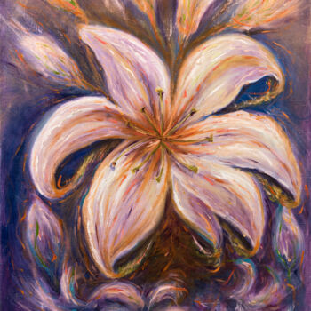 Painting titled "Magical Lily" by Tetiana Bilous, Original Artwork, Oil