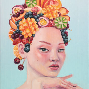 Картина под названием "Juicy Fruit" - Tetiana Bogdanova, Подлинное произведение искусства, Масло Установлен на Деревянная ра…