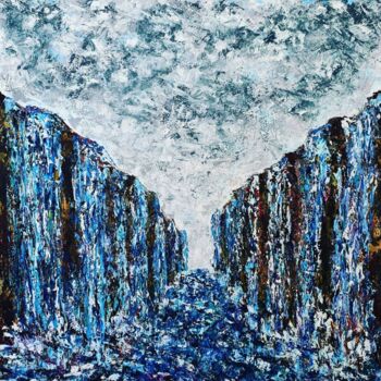 Картина под названием "" Waterfall 3 "" - Tetiana Chubukova, Подлинное произведение искусства, Масло