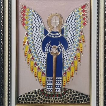 Pintura titulada "Ангел -Хранитель" por Tetiana Fursa, Obra de arte original, Cuero