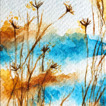Painting titled "Nature. Aceo 4" by Tetiana Hladysh, Original Artwork, Watercolor