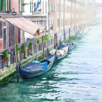Peinture intitulée "Venice" par Tetiana Koda, Œuvre d'art originale, Aquarelle
