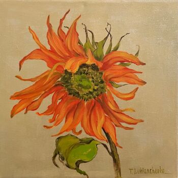 Peinture intitulée "Little sunflower" par Tetiana Lukianchenko, Œuvre d'art originale, Acrylique