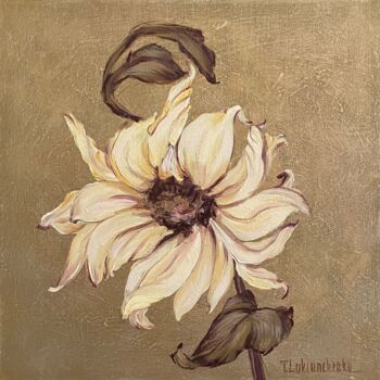 Картина под названием "White sunflower" - Tetiana Lukianchenko, Подлинное произведение искусства, Акрил