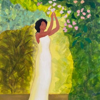 Pittura intitolato "Green Garden" da Tetiana Lukianchenko, Opera d'arte originale, Acrilico