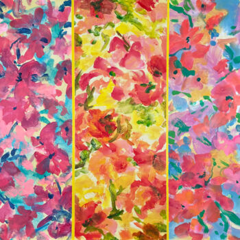 Peinture intitulée "Triple garden" par Tetiana Lukianchenko, Œuvre d'art originale, Acrylique