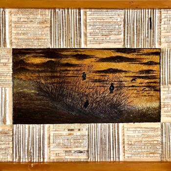 Pittura intitolato "Collage mixed art" da Tetiana Sanzharovska, Opera d'arte originale, Nastro adesivo