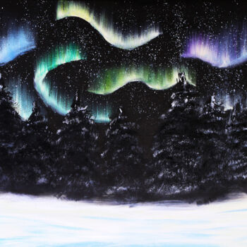 Painting titled "Aurora's Enchantmen…" by Tetiana Surshko (SurshkoArt), Original Artwork, Oil