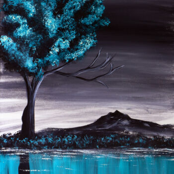 Pintura titulada "Blue river landscap…" por Tetiana Surshko (SurshkoArt), Obra de arte original, Oleo