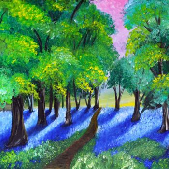 Painting titled "Forest painting" by Tetiana Surshko (SurshkoArt), Original Artwork, Oil
