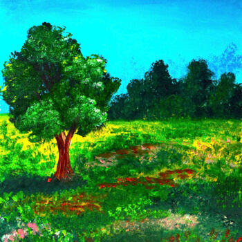 Painting titled "Forest canvas Paint…" by Tetiana Surshko (SurshkoArt), Original Artwork, Oil