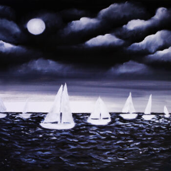 Картина под названием "Marine landscape ar…" - Tetiana Surshko (SurshkoArt), Подлинное произведение искусства, Масло
