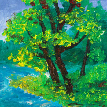 Peinture intitulée "Forest landscape Pa…" par Tetiana Surshko (SurshkoArt), Œuvre d'art originale, Huile