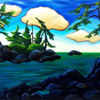 Peinture intitulée "Coastal Painting" par Tetiana Surshko (SurshkoArt), Œuvre d'art originale, Huile