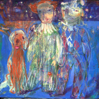 Pittura intitolato "The two and me" da Tetiana Tarasenko, Opera d'arte originale, Olio