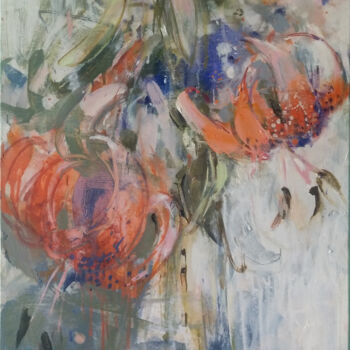 Peinture intitulée "Lilies" par Tetiana Tarasenko, Œuvre d'art originale, Huile