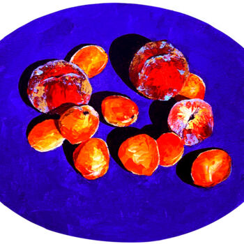 Ζωγραφική με τίτλο "Apricots with peach…" από Tetiana Zelinska, Αυθεντικά έργα τέχνης, Ακρυλικό