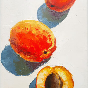 Painting titled "Apricots" by Tetiana Zelinska, Original Artwork, Acrylic
