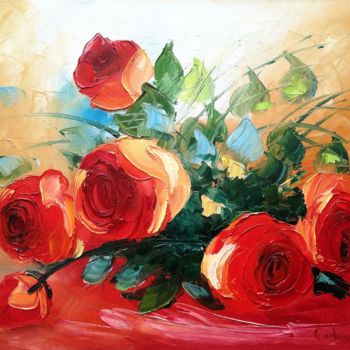 Peinture intitulée "rozen" par Tetiana Gorbachenko, Œuvre d'art originale, Huile
