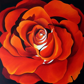Painting titled "Rose" by Tetiana Gorbachenko, Original Artwork, Oil